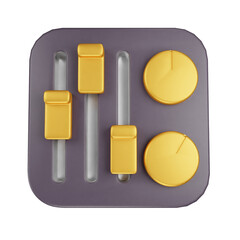 3D Icon Mixing Board Music Studio