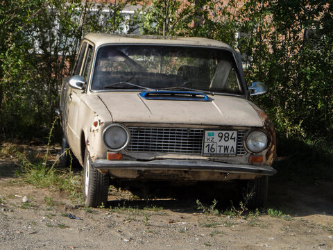 Ust-Kamenogorsk, kz - July 26, 2021. Russian car Zhiguli VAZ 2101. Vintage russian car.