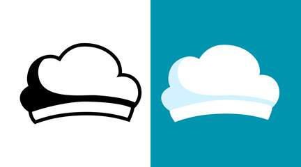 Cook hat. Cartoon cooker headwear, white cap. Isolated headdress of chef. Traditional bakery or restaurant uniform. Starched cotton high headgear set. Vector classical accessories for work in kitchen