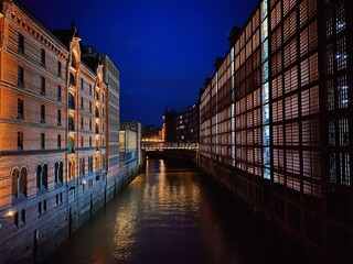 city canal at night
