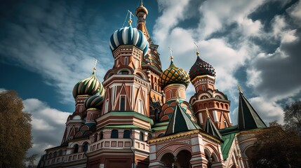 Fototapeta na wymiar St. Basil's Cathedral: A Generative AI Exploration of Iconic Russian Architecture