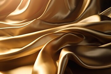 Luxurious gold silk texture background adds a touch of elegance perfect for fashion. Generative AI