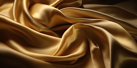 Fototapeta premium Luxurious gold silk texture background adds a touch of elegance perfect for fashion. Generative AI