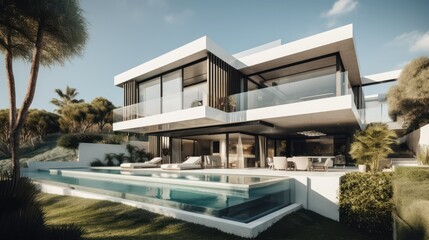 Fototapeta premium Design project of a modern country house . generative AI