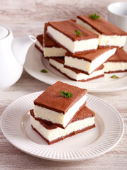 Chocolate sponge with creamy filling