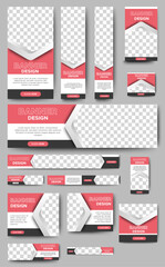 Multipurpose Web Banner Templates Design. Business Ads Layout. Promotion Banner Bundle. vector 