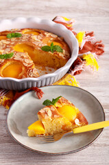 Peach and almond cake,