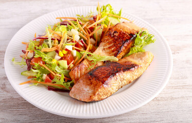Grilled salmon fillet