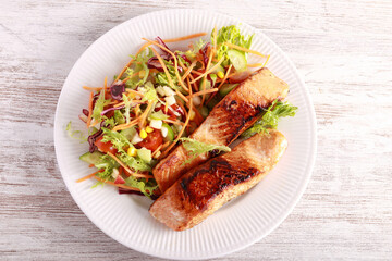 Grilled salmon fillet