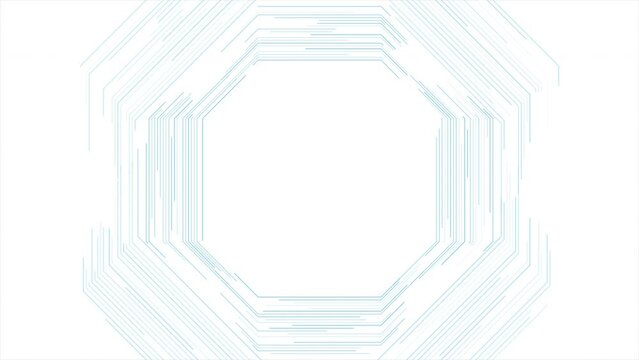 Blue octagonal lines abstract futuristic technology background. Seamless looping motion design. Video animation Ultra HD 4K 3840x2160