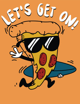 PIZZA design vector illustration ready for print on t-shirt