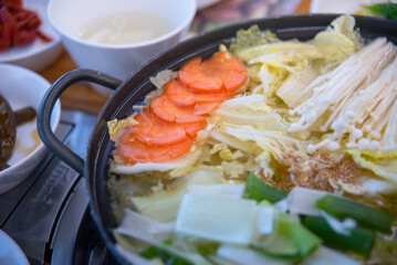 South Korea food. Octopus Soup