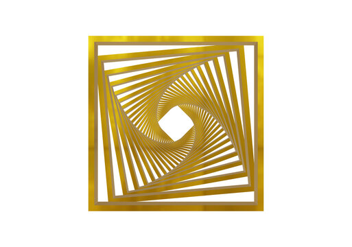 Gold spiral pattern metallic shape 