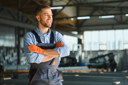Factory worker. Man working on the production line.