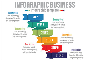 Obraz premium 6 Step or Six option Business data visualization. Abstract elements of graph, diagram with steps, options, parts or processes. business template for presentation