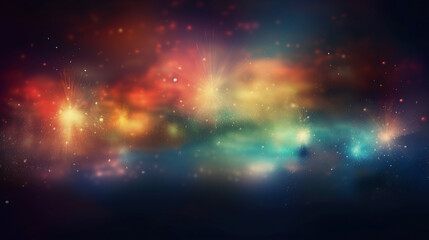 Fototapeta premium A blurred independense day, divine sky abstract background with bokeh glow, Illustration. AI generative
