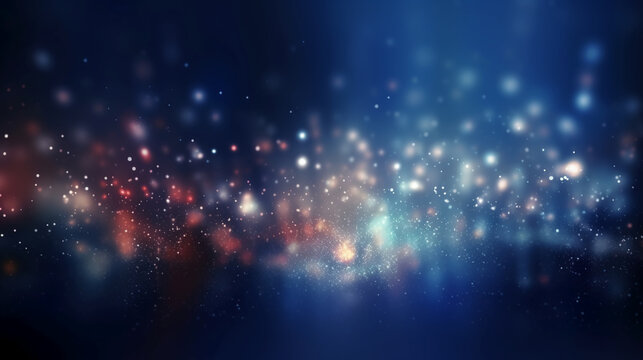 A blurred independense day, divine sky abstract background with bokeh glow, Illustration. AI generative
