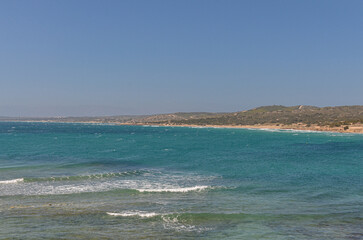 Fototapeta na wymiar scenic view of Catal Azmak Plaji (Azmak Beach) near Ovacik (Cesme, Izmir province, Turkey) 