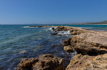 Fototapeta na wymiar rocky point at Azmak Bay near Ovacik (Cesme, Izmir province, Turkey) 