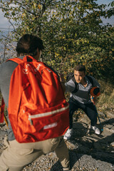 Hiking in the mountain