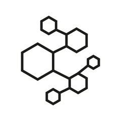 Molecule icon vector, molecule symbol illustration isolated on white background.
