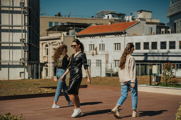 Girls hanging out on a sunny day