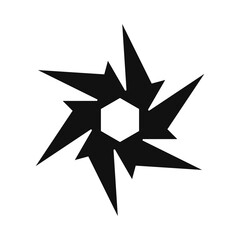 Obraz premium Radial Angled Bursting Arrows Hexagon Icon