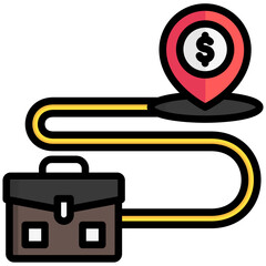 map, route business and finance icons.