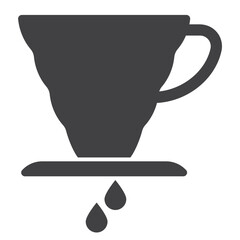 coffee dripper, solid icon on transparent background