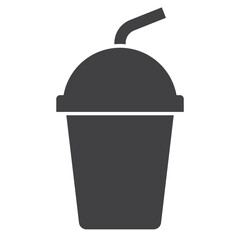 coffee cup icon, solid icon on transparent background