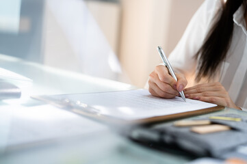 Signing Business Contract Document Or Agreement