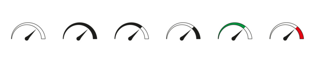 Speedometer speed car auto dashboard vector  Dashboard speedometer icons. Speed indicator icon. Vector. EPS 10