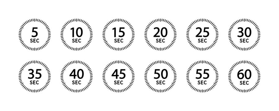 Digital timer vector icon. Set of stopwatch timer.  Vector illustration. 
