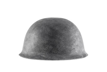 Old military helmet isolated on white background with clipping path