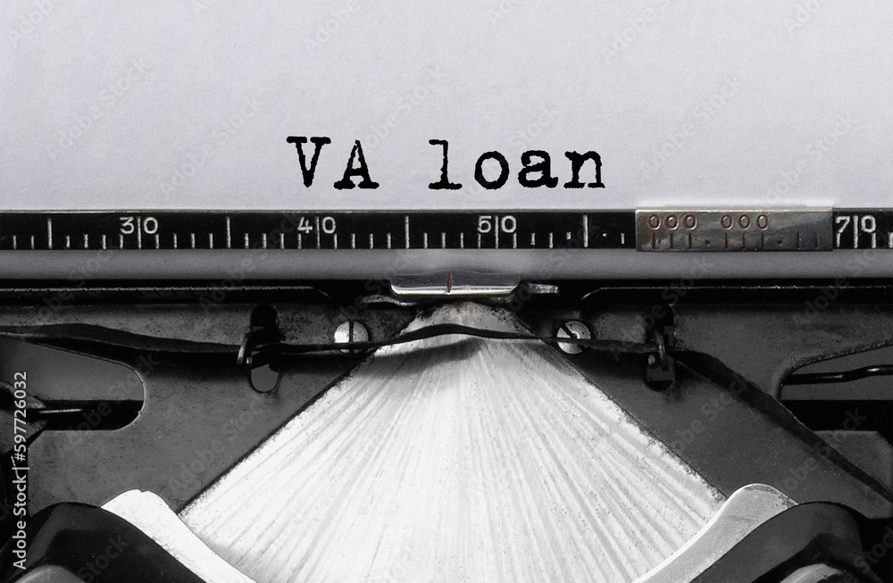 Poster text va loan typed on retro typewriter