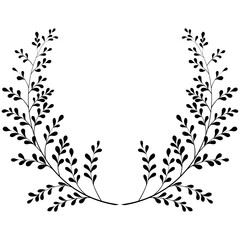 Black laurel wreath or Borders decorated for Vector illustration botanical decoration elements , Vector illustration 