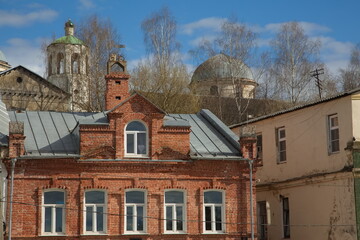 On the streets of the historic center of Torzhok.