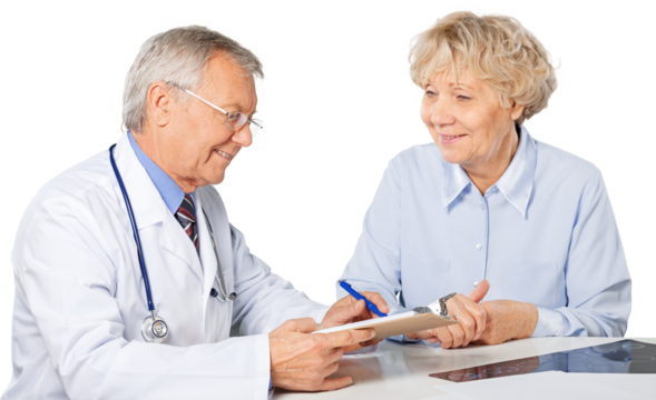 Portrait of a Mature Doctor with Patient