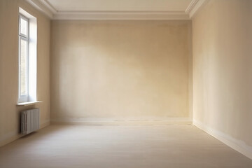 room texture beige minimal design wall plaster blank window light. Generative AI.