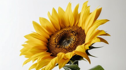 Yellow Sunflower Isolated on White Background. Generative ai