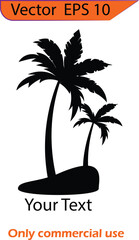 Black vector palm tree silhouette logo templates collection. Set of Coconut Tree vector illustration.