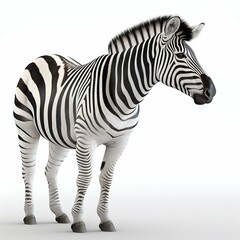 Obraz na płótnie Canvas Zebra Isolated on White Background. Generative ai