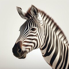 Zebra Isolated on White Background. Generative ai