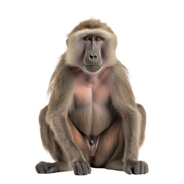 baboon animals on a transparant background, PNG, Generative Ai