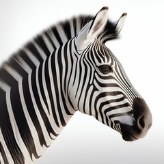Zebra Isolated on White Background. Generative ai