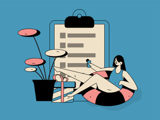 Invite friends to conduct questionnaire survey flat vector concept operation hand drawn illustration
