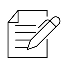Naklejka premium pen and paper note outline icon vector illustration