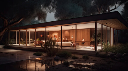 Obraz premium Modern house in wood