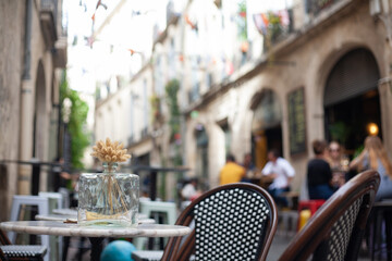 View of a beautiful city in the south of France, background with buildings and urban architecture