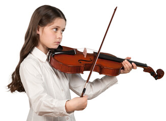 Little child with classic music instrument violin